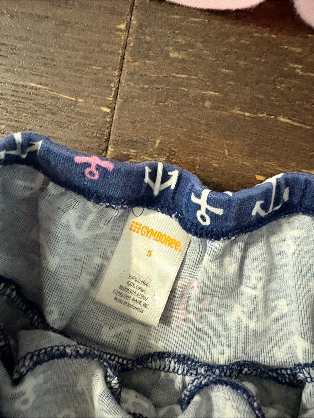 Pink Short Sleeve Tee with Navy Anchor Skirt